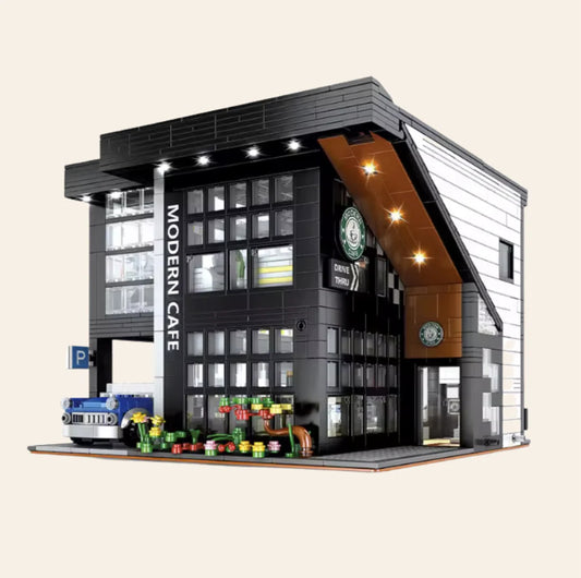 NEW Modern Cafe Restaurant Building Blocks Set Model Adults MOC Modular City