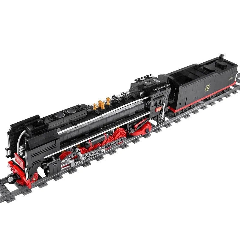 MOC APP Motorized RC QJ Steam Locomotive Train Bricks Toy