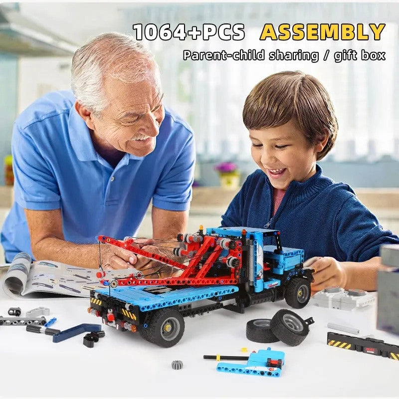 MOC 15020 Tech RC City Rescue Tow Service Truck Bricks Toy