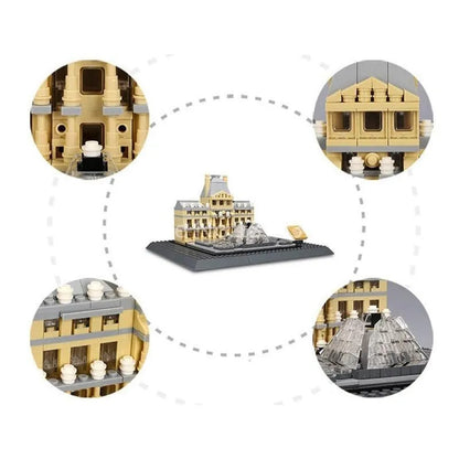 MOC Architecture City Paris The Louvre Bricks Kids Toys