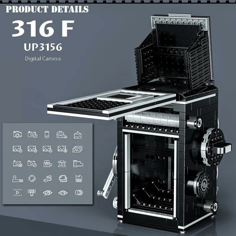 MOC Ideas Vintage Digital Retro Camera Bricks Toy 00847