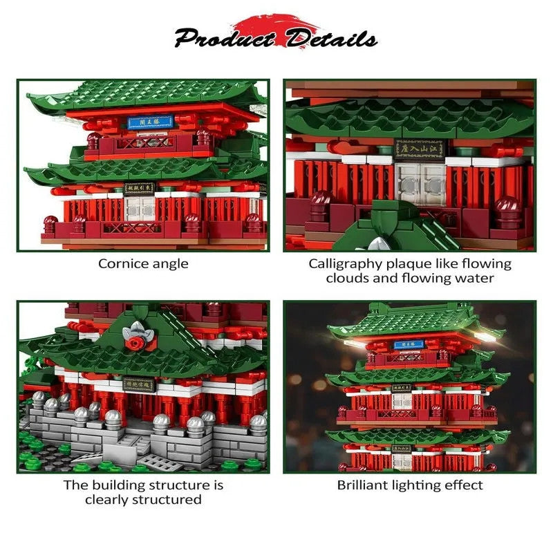 MOC Architecture Prince Pavilion House LED Bricks Toy