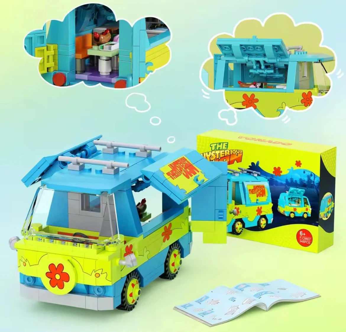 *FREE SHIP* MYSTERY MACHINE Scooby Doo Building Block Brick Set (SEALED)