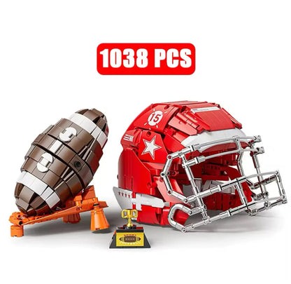 NEW Football Display Building Blocks Set Model Adults MOC Sports Memorabilia