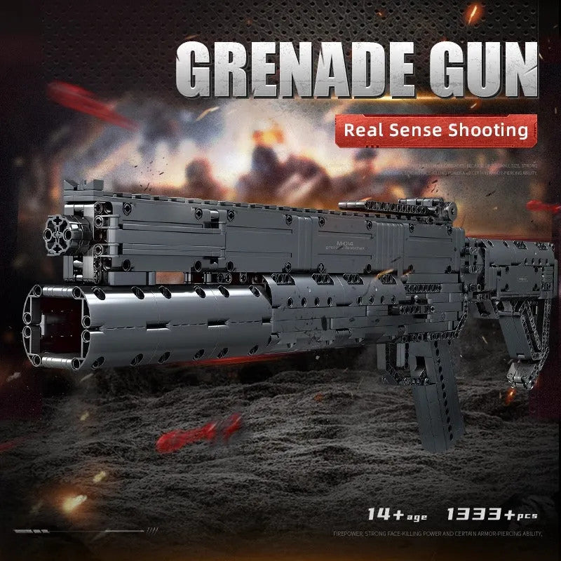 MOC Military Motorized Grenade Launcher Gun Bricks Toy 14014
