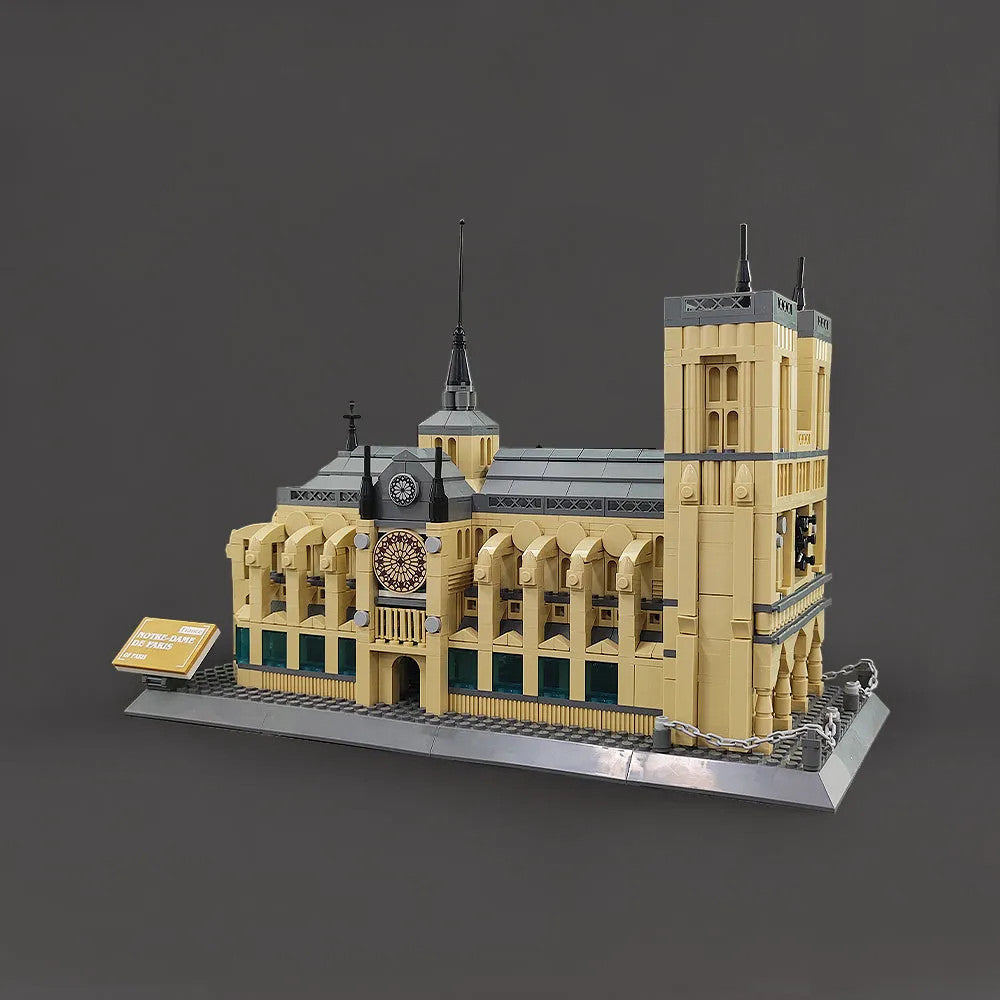 MOC Architecture Paris Notre Dame Cathedral Bricks Toy