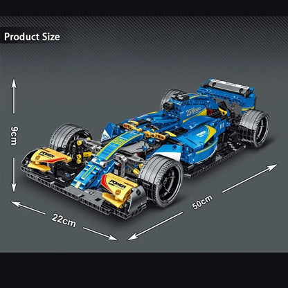 MOC Tech Blue Alternate F1 Racing Car Bricks Toy 023007