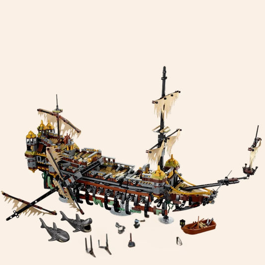 NEW Silent Pirate Ship Galleon Building Blocks Set Model Adults MOC Display