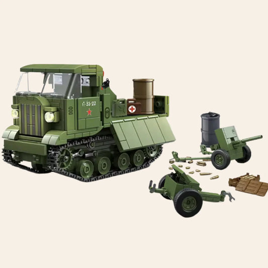 NEW STZ-5 War Tractor Building Blocks Set Model Adults MOC WW2 Soviet Military