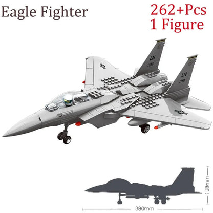 MOC Military F-15 Eagle Fighter Plane Bricks Kids Toys