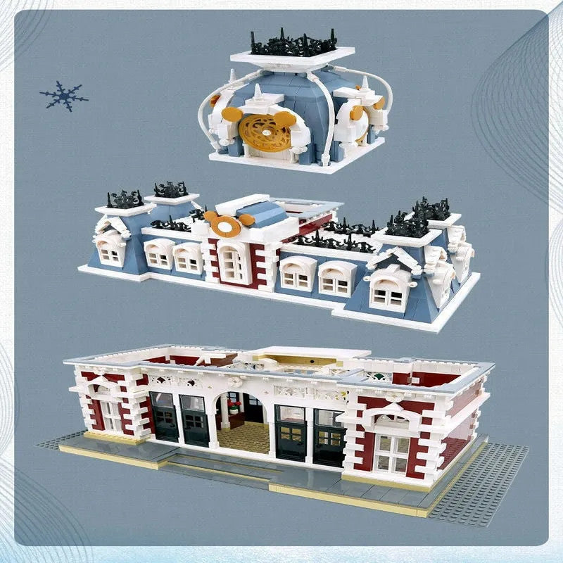 Street Expert MOC Dreamland City Train Station Bricks Toy