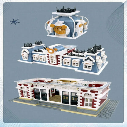 Street Expert MOC Dreamland City Train Station Bricks Toy