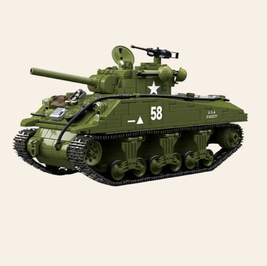 NEW M4A3 Sherman Tank Building Blocks Set Model Adults MOC WW2 US Military Army