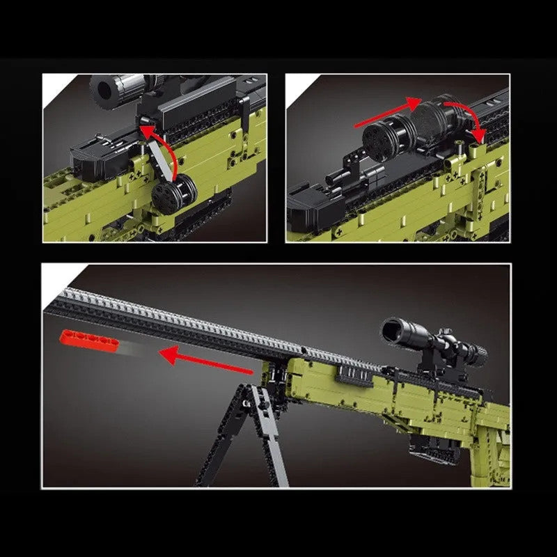 MOC 14010 Military AWM Sniper Rifle Gun Bricks Toy