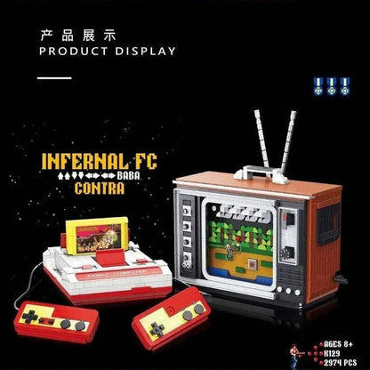 Creator MOC Experts Infernal FC Contra Retro TV Game Bricks Toy