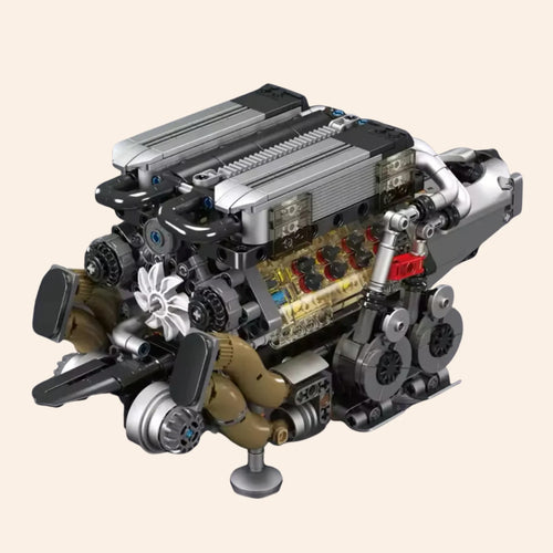 NEW Motorized W16 Engine Building Blocks Set Model Adults MOC Working Car