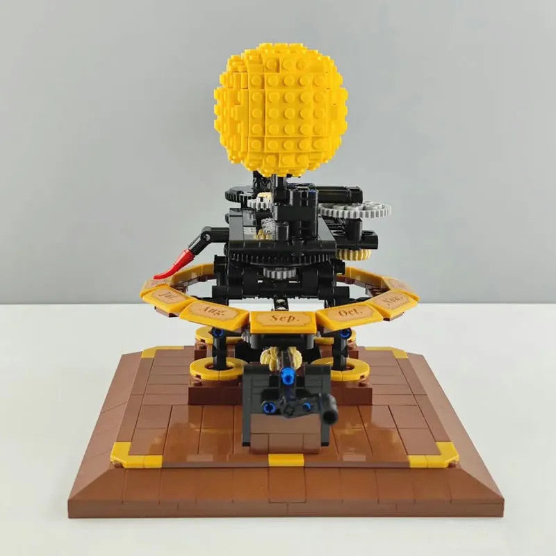MOC The Solar System Earth Sun Clock Bricks Toys