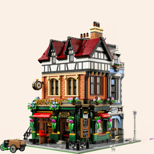 NEW Tudor Corner Building Blocks Set Model Adults MOC Modular City Street Shop