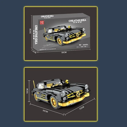 MOC Classic Mercedes Benz 300SL Gullwing Sports Car Bricks Toy
