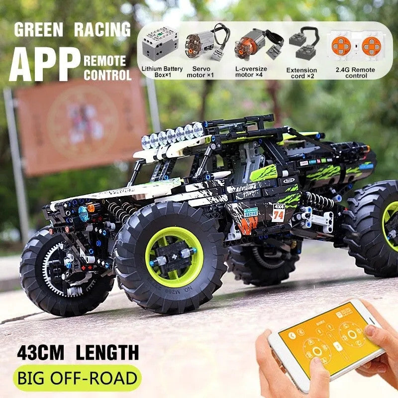 Tech MOC RC Off-Road 4WD Buggy Truck Bricks Toys 18002