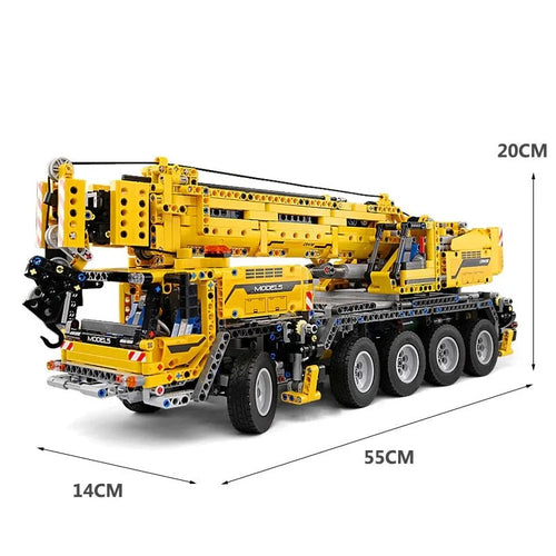 MOC APP Motorized RC Heavy Mobile Lift Crane Truck Bricks Toy