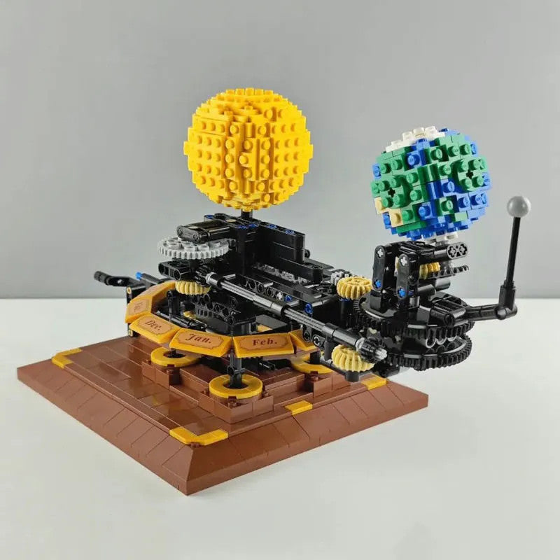 MOC The Solar System Earth Sun Clock Bricks Toys