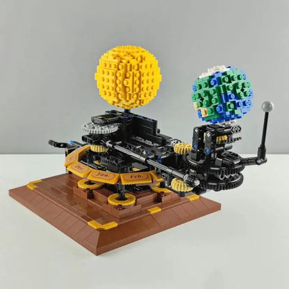 MOC The Solar System Earth Sun Clock Bricks Toys