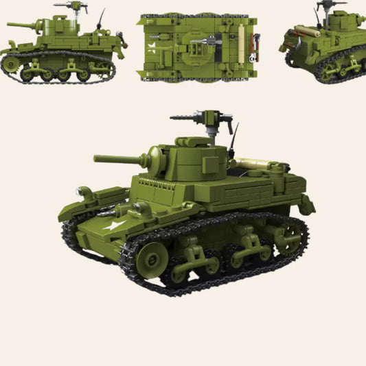 NEW M3A1 Stuart Tank Building Blocks Set Model Adults MOC WW2 US Military Army