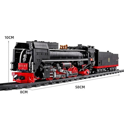 MOC APP Motorized RC QJ Steam Locomotive Train Bricks Toy
