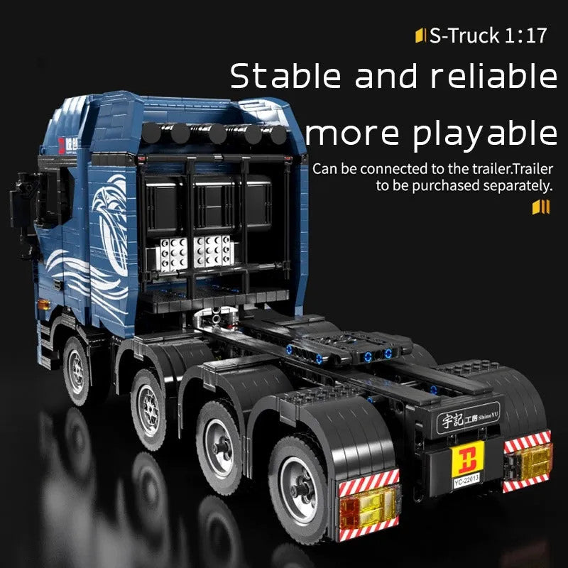 Tech MOC APP Motorized RC Trailer S Truck Bricks Toy