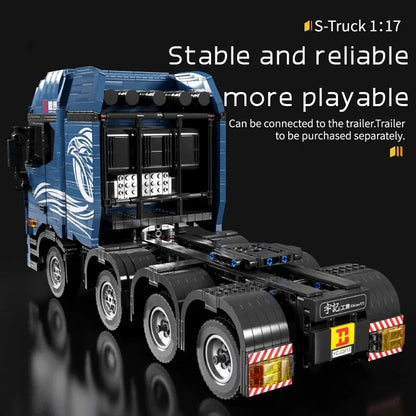 Tech MOC APP Motorized RC Trailer S Truck Bricks Toy