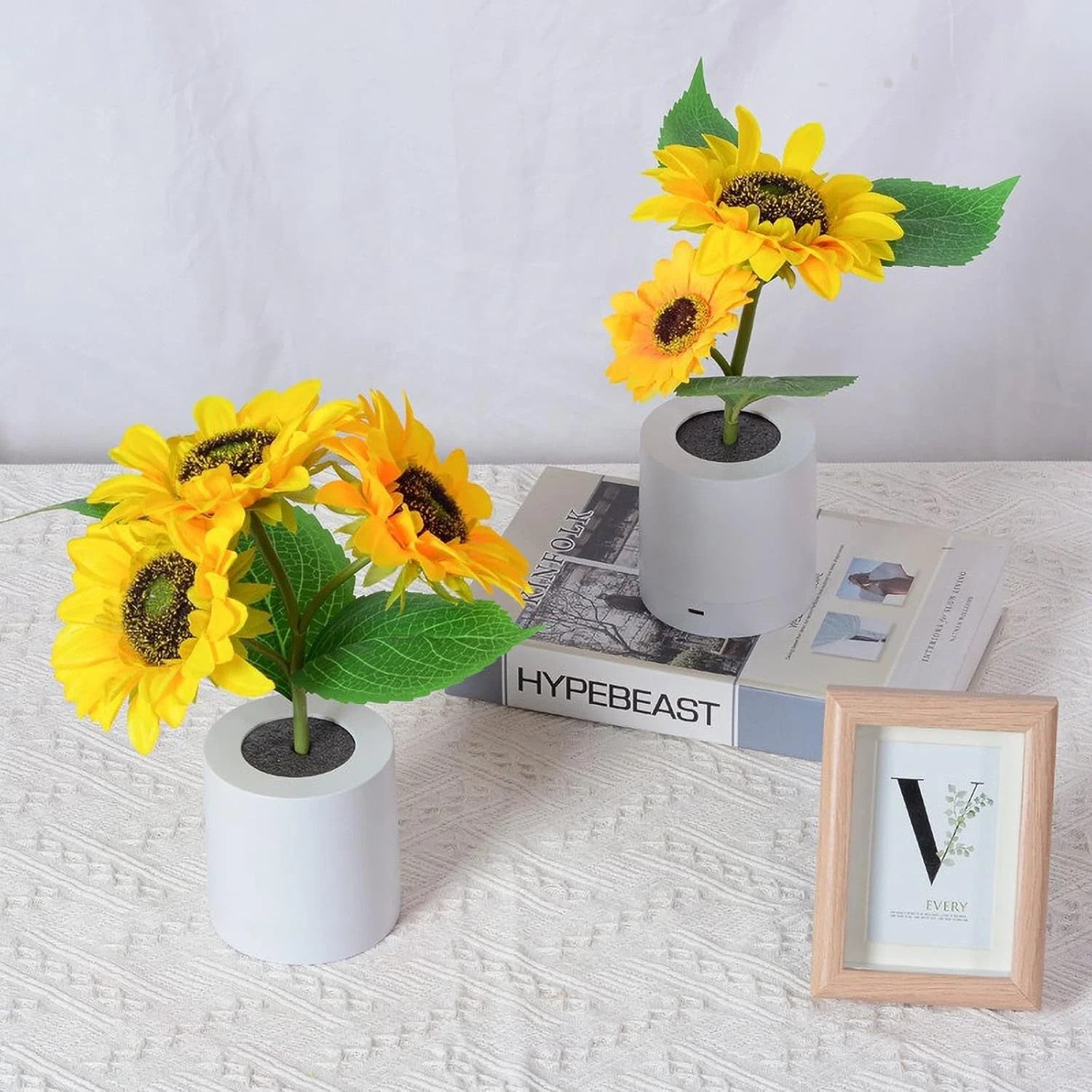 NEW Siluyado Artificial Sunflower Night Light, USB Rechargeable Flower Lamp