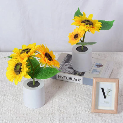 NEW Siluyado Artificial Sunflower Night Light, USB Rechargeable Flower Lamp
