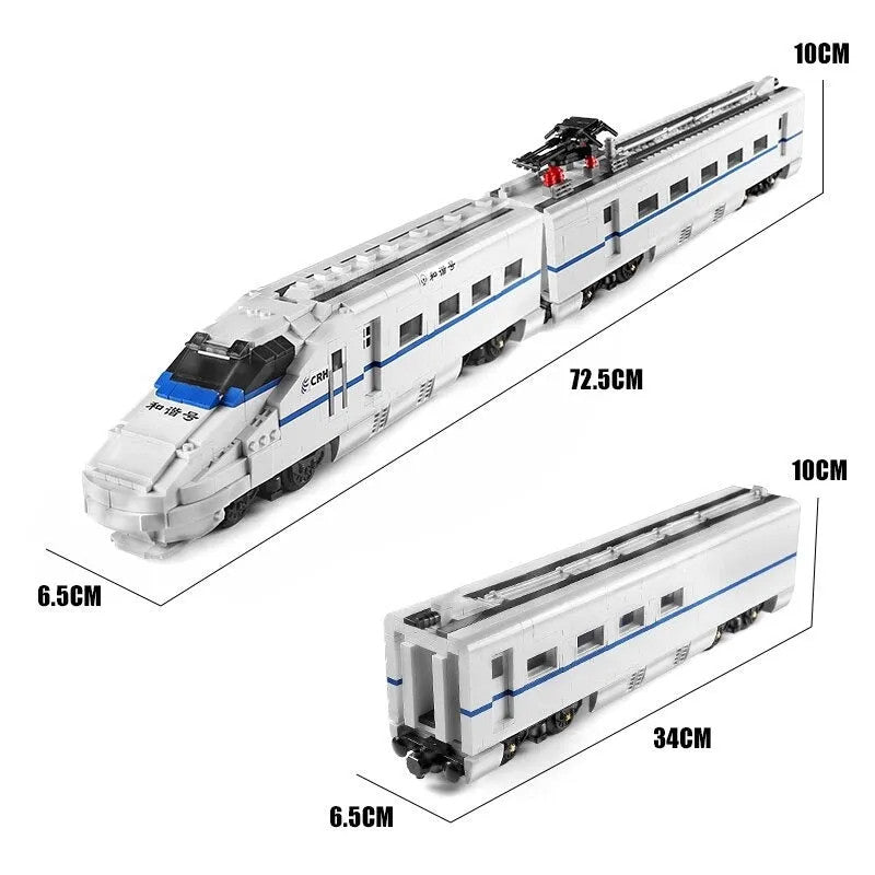 MOC APP Motorized RC CRH2 High-Speed Train Bricks Toy