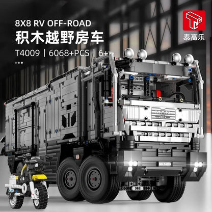 Motorized MOC RC Luxury Off-Road Heavy RV Truck Bricks Toy T4009
