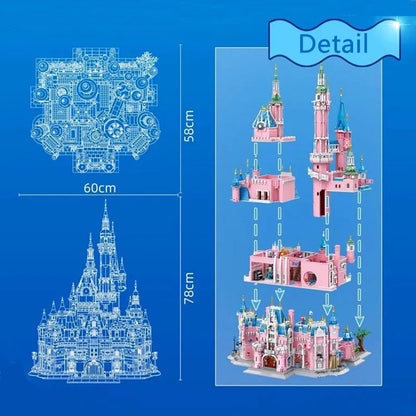 MOC Creative Expert Girl Princess Dream Castle Bricks Toy