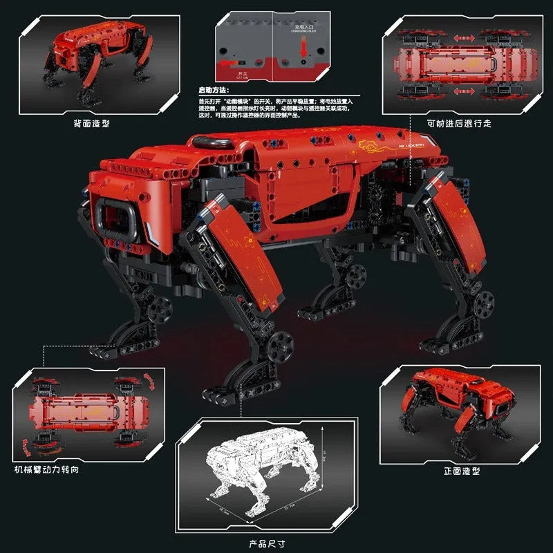 MOC Creator STEM Robot APP RC Red Dog Bricks Kids Toys
