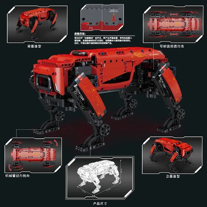 MOC Creator STEM Robot APP RC Red Dog Bricks Kids Toys