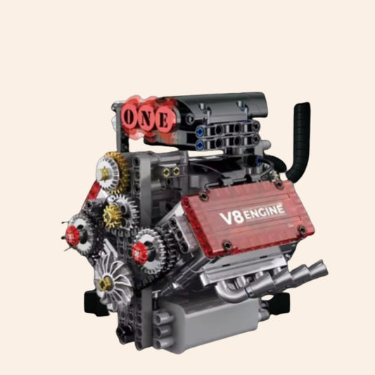 NEW Motorized V8 Engine Building Blocks Set Model Adults MOC Working Car Motor