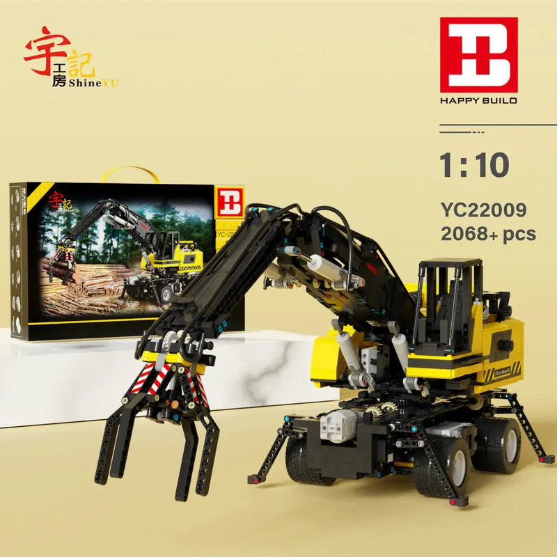 Tech MOC RC APP Motorized Grabber Crane Truck Bricks Toy
