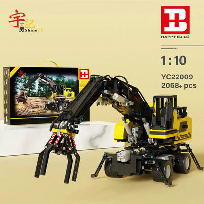Tech MOC RC APP Motorized Grabber Crane Truck Bricks Toy
