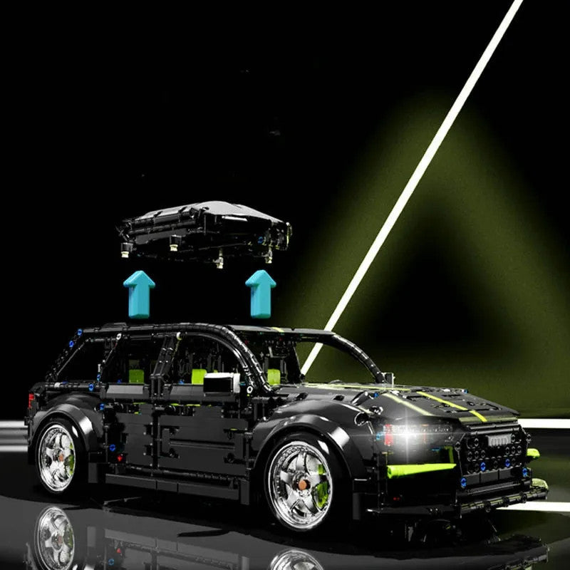 MOC Motorized RC Audi RS6 Avant Racing Car Bricks Toy T5023