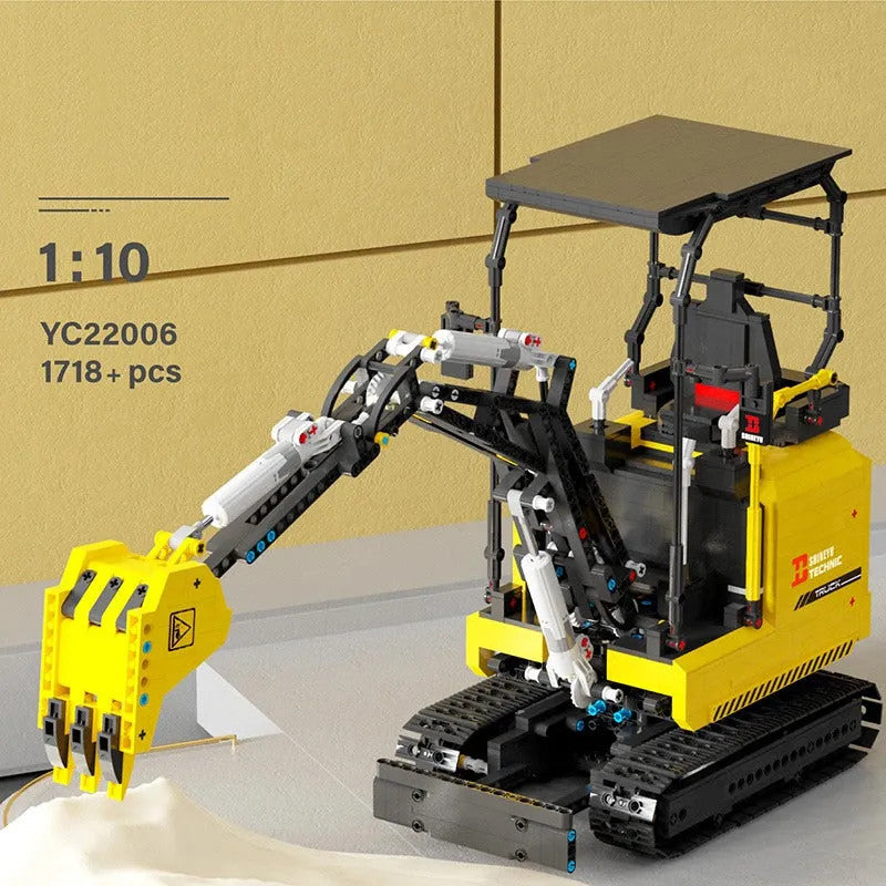 MOC APP Motorized RC Mini Excavator Truck Bricks Toys