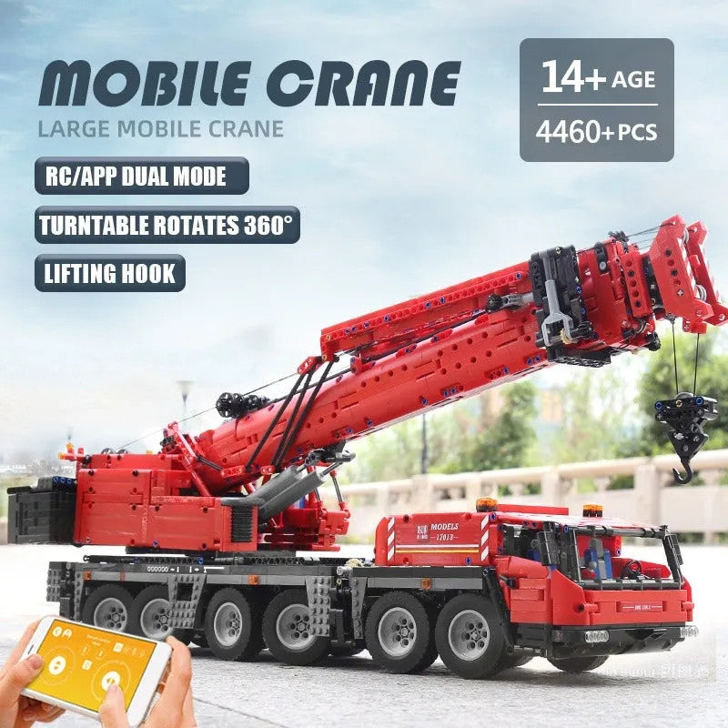 Tech MOC RC Heavy GMK Mobile Crane Truck Bricks Toy 17013