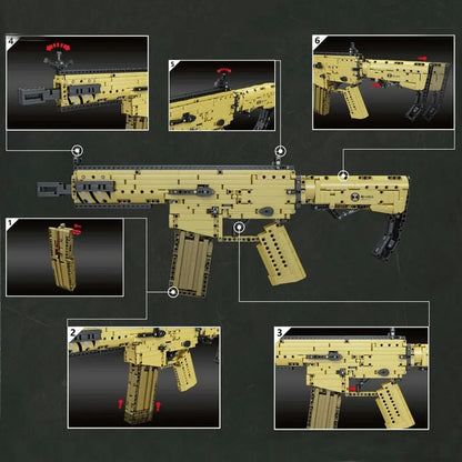 MOC 14015 Military Scar Assault Rifle Gun Bricks Toys