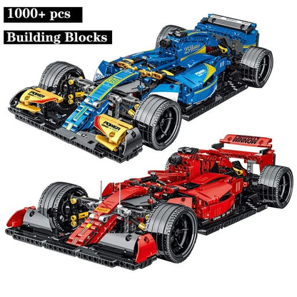 MOC Tech Blue Alternate F1 Racing Car Bricks Toy 023007