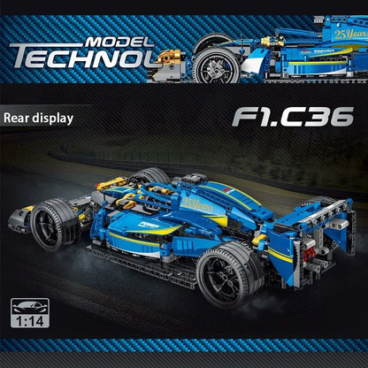 MOC Tech Blue Alternate F1 Racing Car Bricks Toy 023007