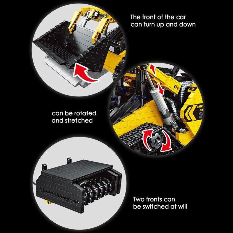 MOC APP Motorized RC Skid Steer Loader Truck Bricks Toy