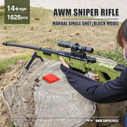 MOC 14010 Military AWM Sniper Rifle Gun Bricks Toy
