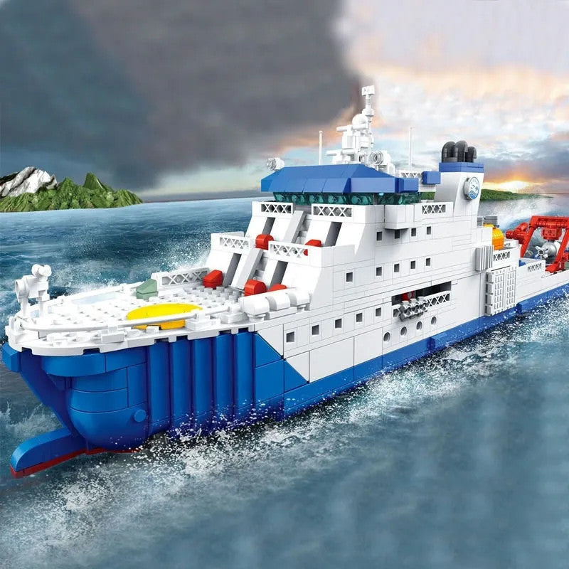 MOC Military Deep Sea One Research Ship Bricks Toys